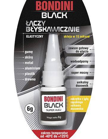 Klej Bondini Plus  6g czarny błyskawiczny elastycz