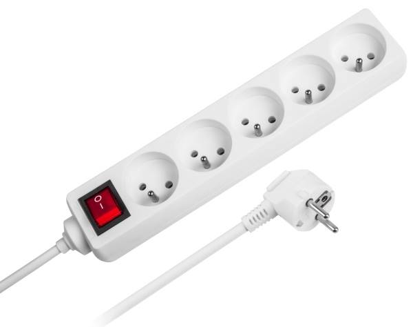 PRZEDŁUŻACZ 230V  5m  5gn. z wył. Rebel 3x1,5mm