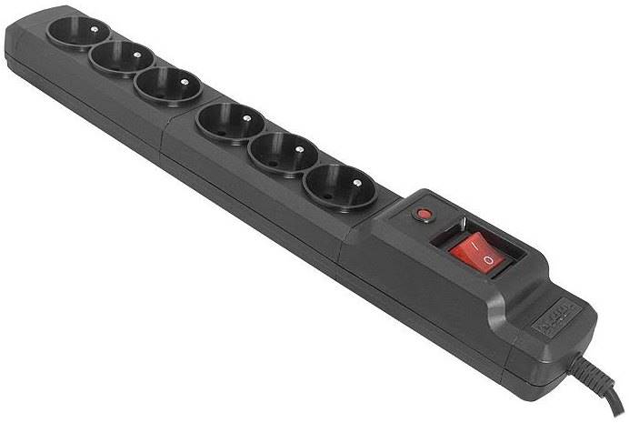 PRZEDŁUŻACZ 230V z filtrem 1,5m  6gn. z wył.