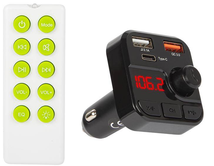 Transmiter FM Bluetooth USB SDmicro+ład QC 74-162
