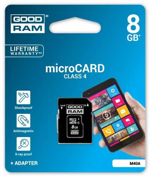 Karta Pamięci   8GB  Micro SD + red GoodRam