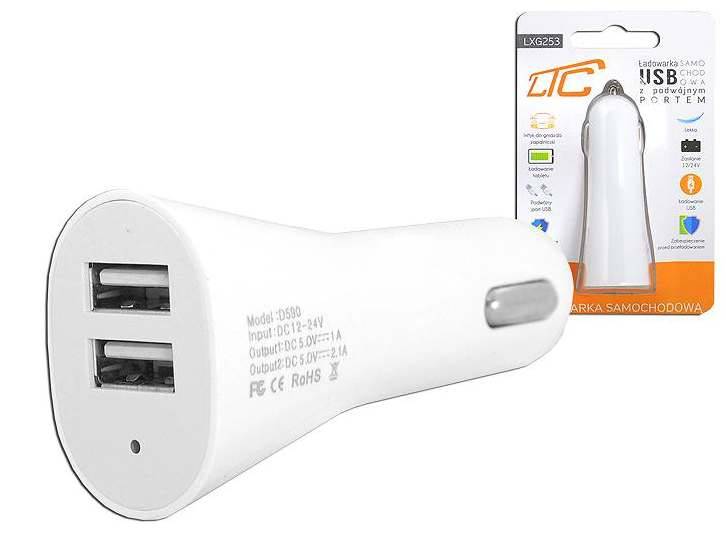 Ładowarka  USB sam. 3,1A 2xUSB 2,1A+1A