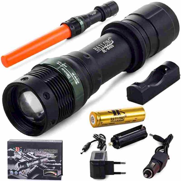 Latarka CREE 3W ZD37+ akumulator z ład. LED Zoom