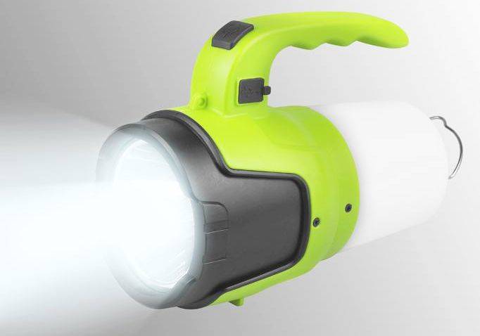 Latarka  LED z Aku. 3W +2W szperacz 