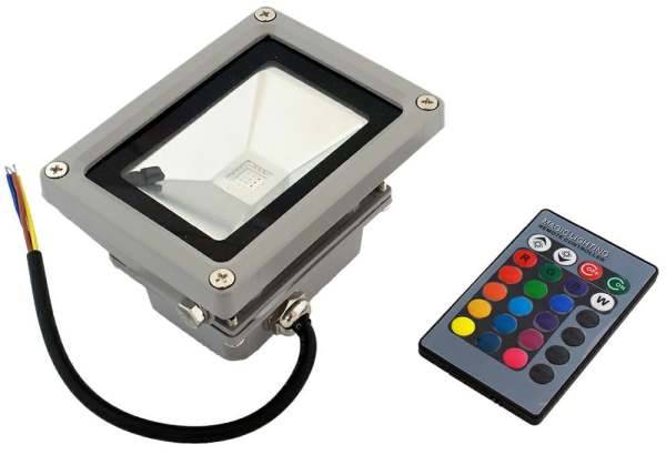 Lampa LED 10W Naświetlacz RGB + pilot
