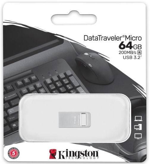 Pendrive  64GB Kingston DT70 3.2 metal micro