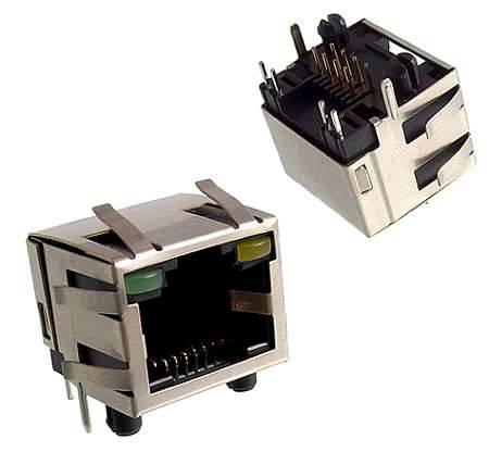 Gniazdo   8p8c do druku ekr. RJ45 + 2x LED