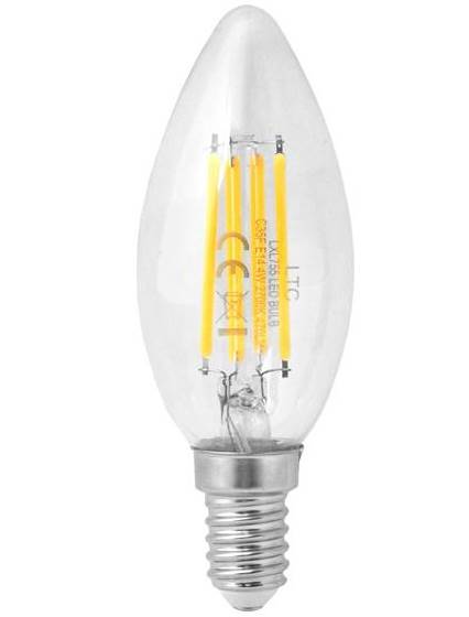 Żarówka LED 230V E14  4W LTC Filament ciepła C35