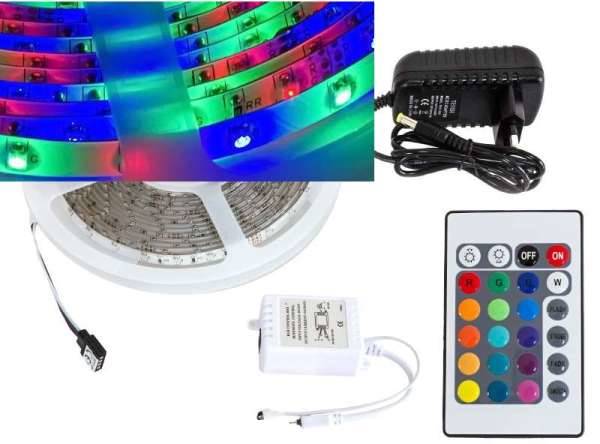 Diody LED Zestaw 4,5m RGB 300led 3528 ster.+ zasil