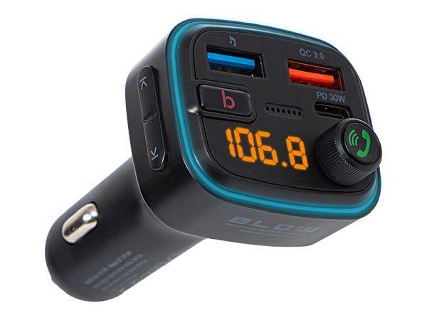 Transmiter FM Bluetooth USB + ład QC3.0 30W 74-177