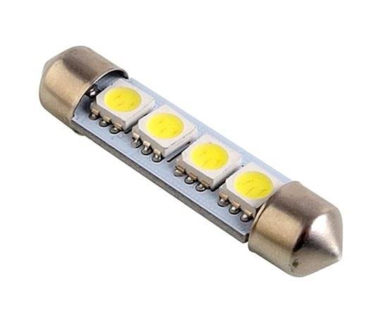 Żarówka LED 12V paluszek 42mm 4x5050