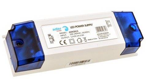 Zasilacz 12V  3,0A 36W IP20 instalacyjny plastik