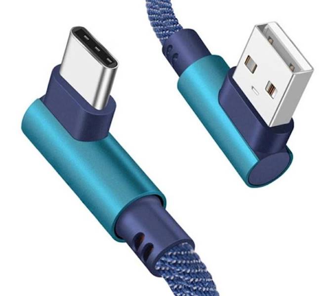 Kabel USB A   typ-C wt.  1m  kątowy