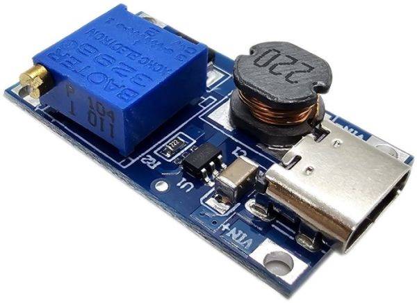Moduł Przetwornica Step-Up  1A USB "C" 5V 4-30V