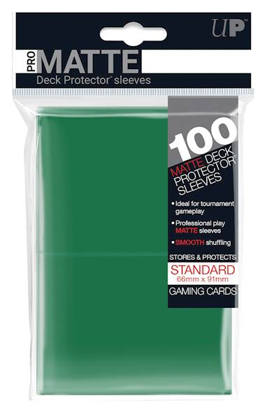 UP PRO-Matte Deck Protector Sleeves Green - 100
