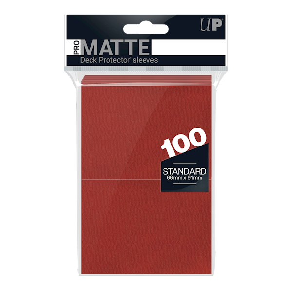 UP PRO-Matte Deck Protector Sleeves Red - 100