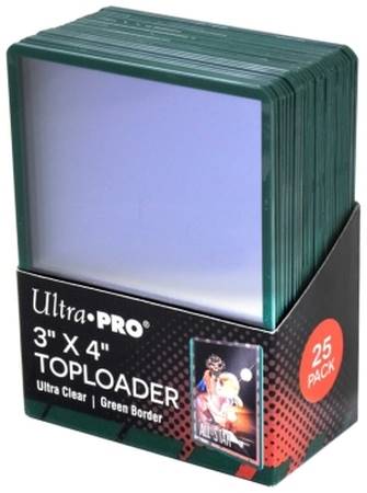 Ultra Pro Toploader Green Border 3×4" 25szt
