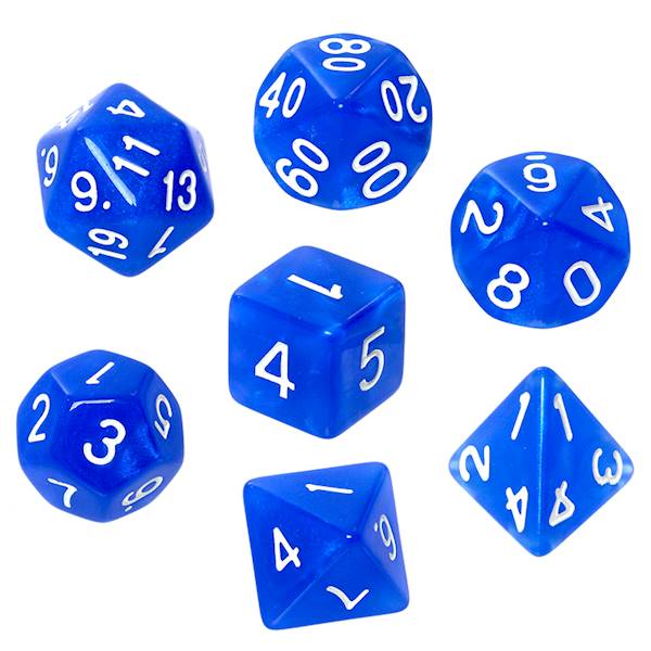 Komplet kości RPG - Kam Księżycowe - Lapis Lazuli