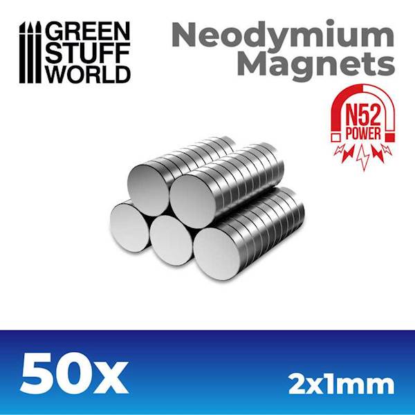 GSW - Neodymium Magnets 2x1mm - 50 units (N52)