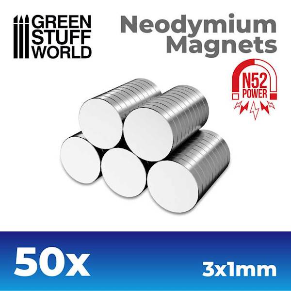 GSW - Neodymium Magnets 3x1mm - 50 units (N52)