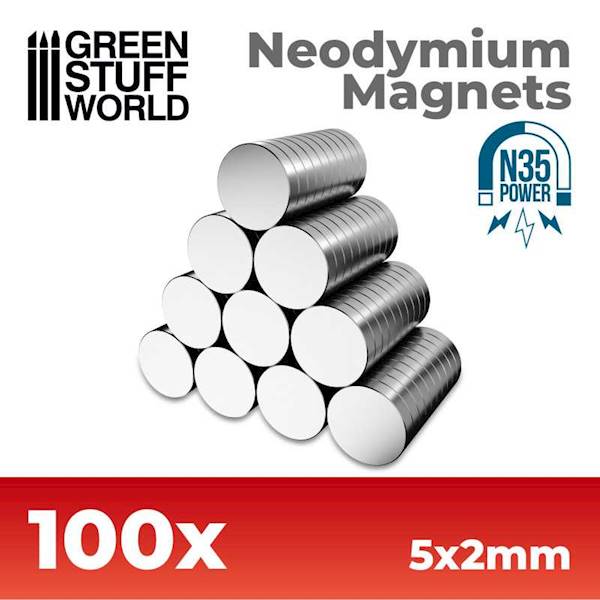 GSW - Neodymium Magnets 5x2mm - 100 units (N35)