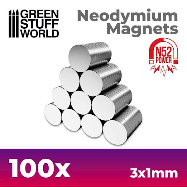 GSW - Neodymium Magnets 3x1mm - 100 units (N52)