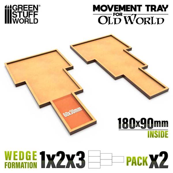 GSW - MDF Movement Trays Old World 180x90mm 1x2x3