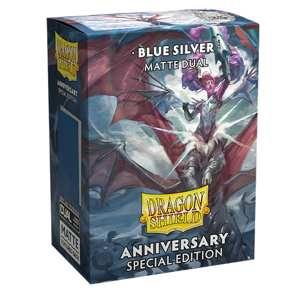 Dragon Shield Dual Matte Sleeves - Blue Silver