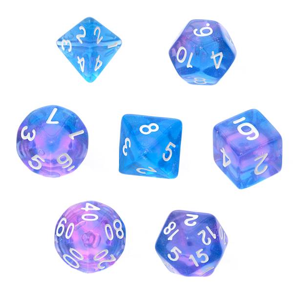 Komplet kości RPG - Kamienie Księżycowe - Orchidea
