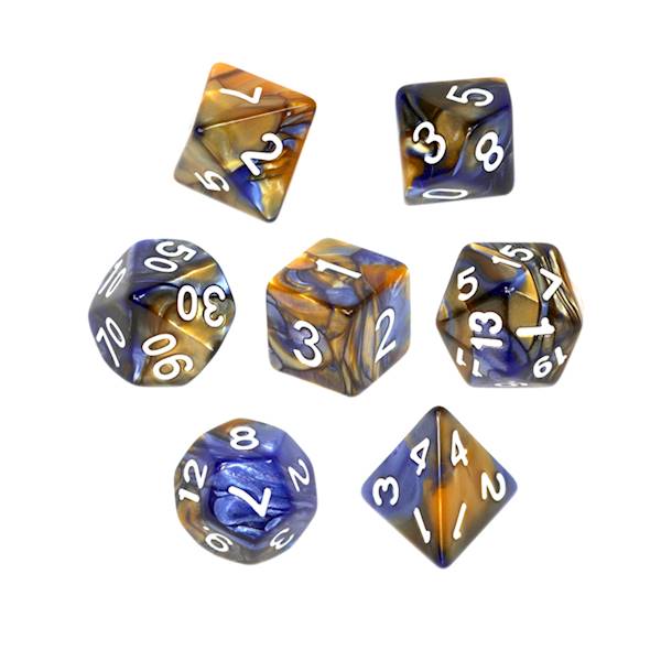 Komplet kości RPG - Dwukolorowe - Pomar-nieb