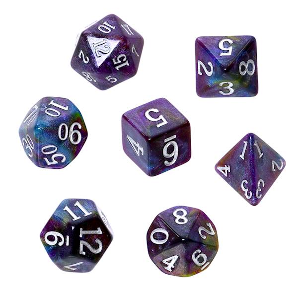 Komplet kości RPG - Akrylowe - Droga Mleczna