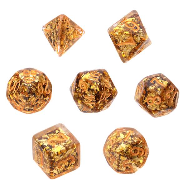 Komplet kości RPG - Gęsty rdzeń - Złote