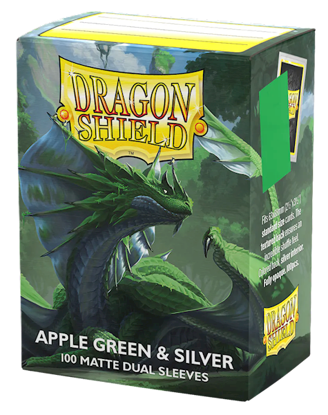 Dragon Shield Dual Matte Sleeves - Apple & Silver
