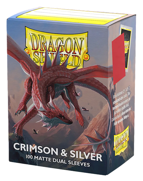 Dragon Shield Dual Matte Sleeves - Crimson& Silver