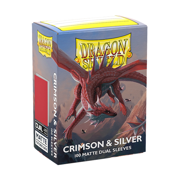 Dragon Shield Dual Matte Sleeves - Crimson& Silver