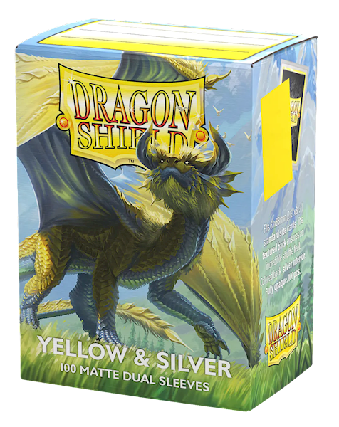 Dragon Shield Dual Matte Sleeves - Yellow & Silver