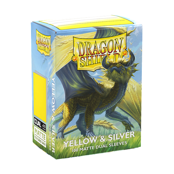 Dragon Shield Dual Matte Sleeves - Yellow & Silver