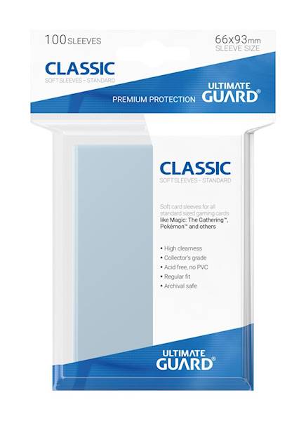 UG Classic Soft Sleeves Standard Size Transparent