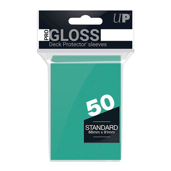 UP PRO-Gloss Deck Protector Sleeves Aqua - 50