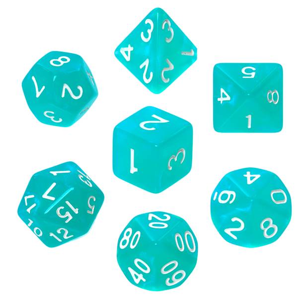 Komplet kości RPG - Kamienie Księżycowe - Turkus