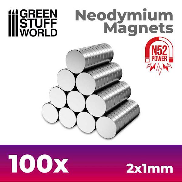 GSW - Neodymium Magnets 2x1mm - 100 units (N52)