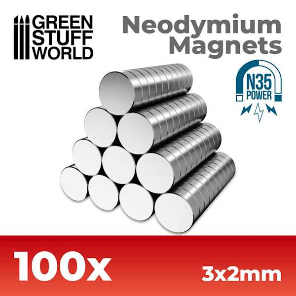 GSW - Neodymium Magnets 3x2mm - 100 units (N35)