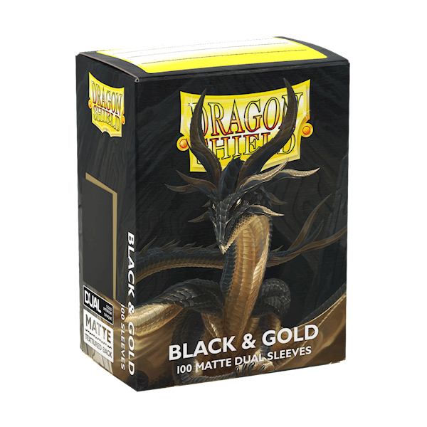 Dragon Shield Dual Matte Sleeves - Black & Gold