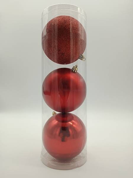 Bombka plastikowa - 10 cm (3 szt.)