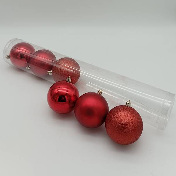 Bombka plastikowa - 8 cm (6 szt.)