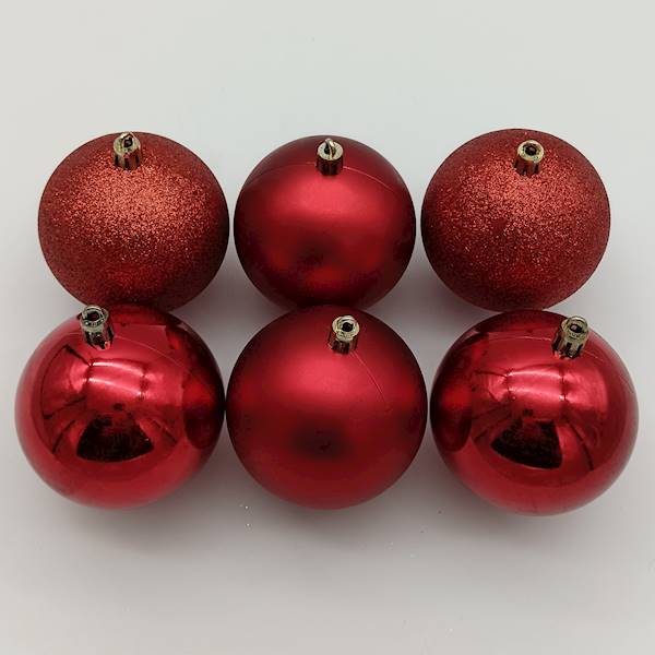 Bombka plastikowa - 8 cm (6 szt.)