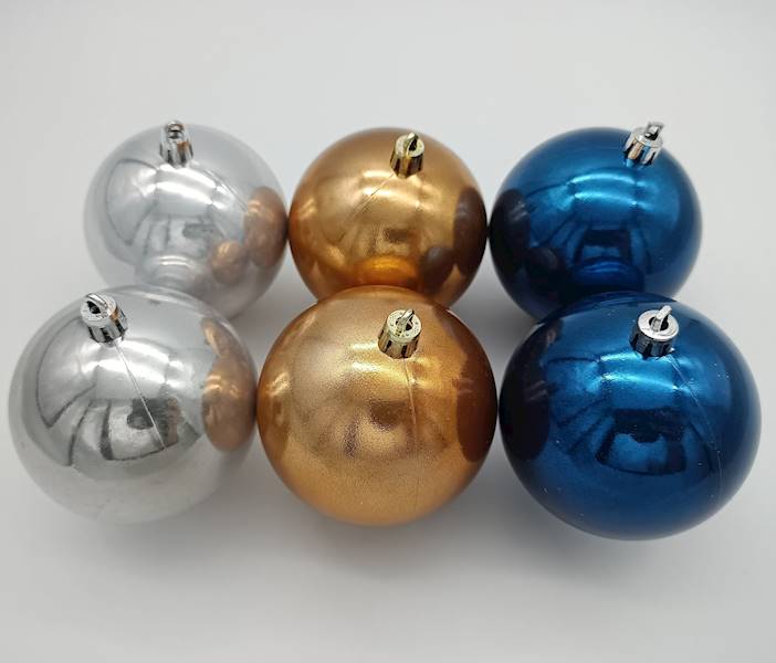 Bombka plastikowa - 8 cm (6 szt.)