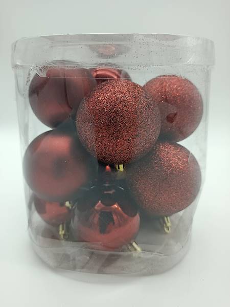 Bombka plastikowa - 6 cm (12 szt.)