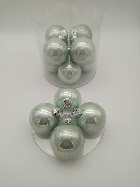 Bombka szklana, z zawieszką - 8 cm (12 szt.)