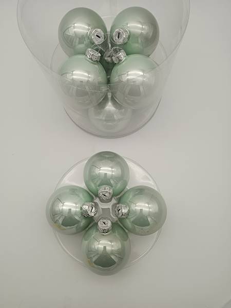 Bombka szklana, z zawieszką - 8 cm (12 szt.)